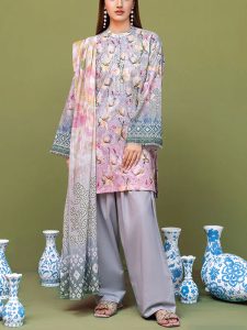 3 PCs Digital Printed Lawn Dress (Unstitched)